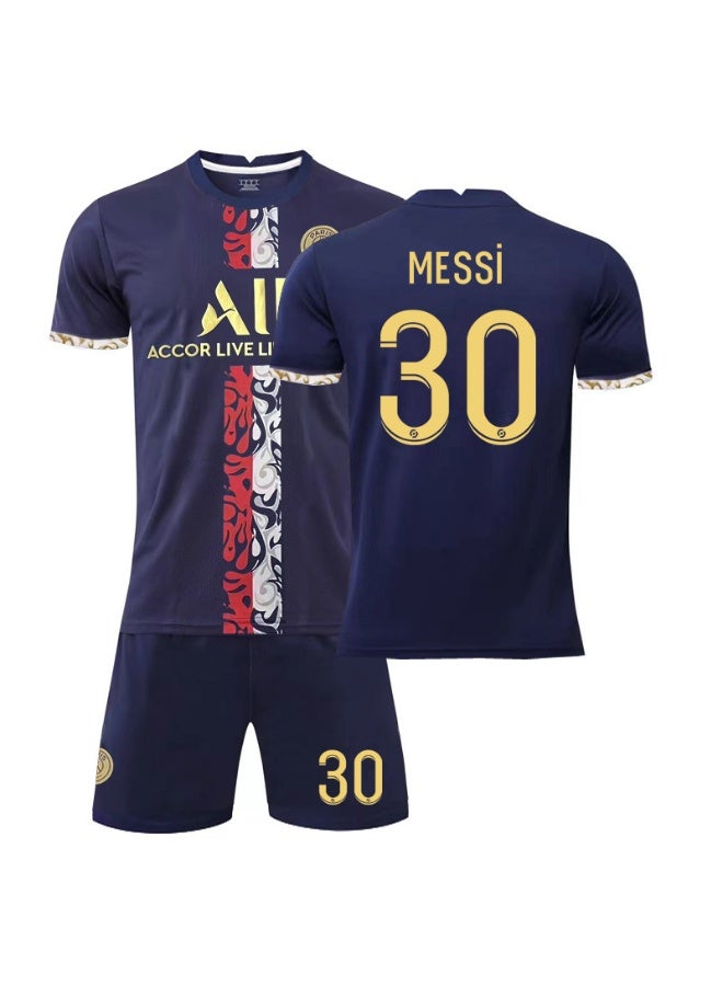 PSG 2022-2023 الموسم #30 ميسي لكرة القدم جيرسي السراويل تناسب حجم الأطفال وحجم الكبار ، هدية للجماهير والأصدقاء - Image 1